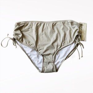 Beach House Bikini Bottoms Plus Size Khaki Side Tie 22W NWT